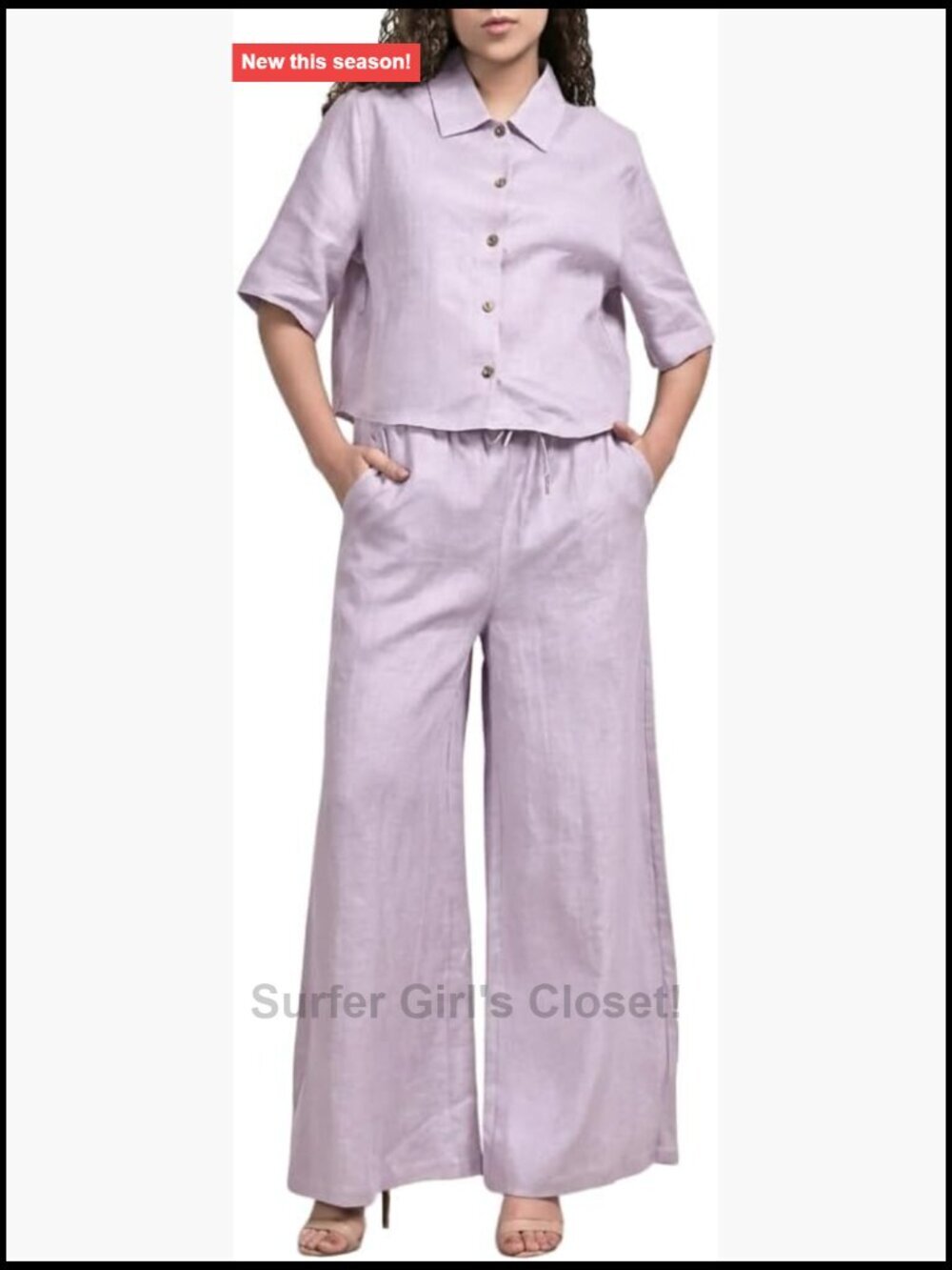 3 Piece Linen Lounge Set: Crop Shirt, Shorts & Pants Co Ord